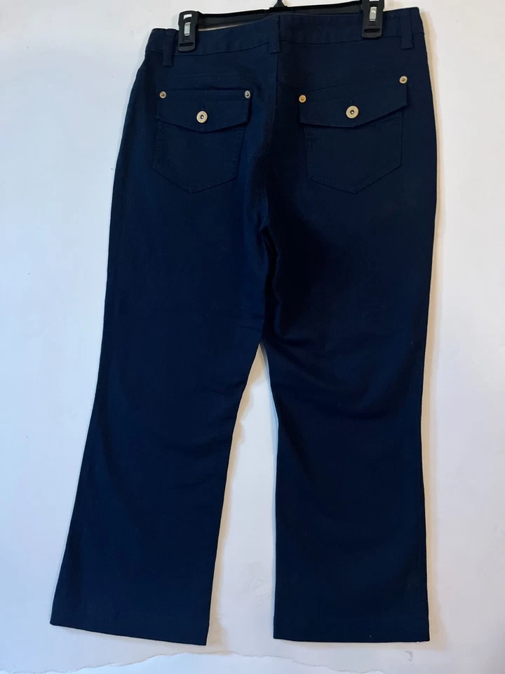 Liz & Co 弹力女式深蓝色水洗 10 小号棉质牛仔裤 — 第 2/4 张图片