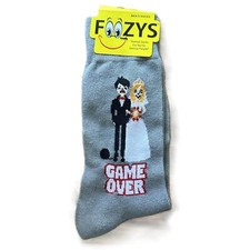 NWT Foozys Grey Graphic Funny Game Over Crew Length Socks Size Men s One Size