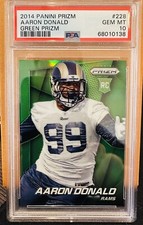 2014 Panini Prizm #228 Aaron Donald Green Prizm RC PSA 10 Rams