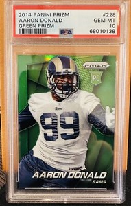 2014 Panini Prizm #228 Aaron Donald Green Prizm RC PSA 10 Rams