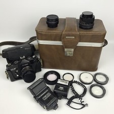 Vintage TLR Kmart Focal 35mm Film SLR Camera Lens Flash Japan Lot AS-IS UNTESTED