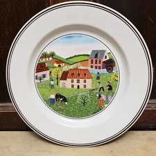 NEAR MINT~Villeroy & Boch Design Naif  Bread & Butter Plate, Cow, Dog, Laundry