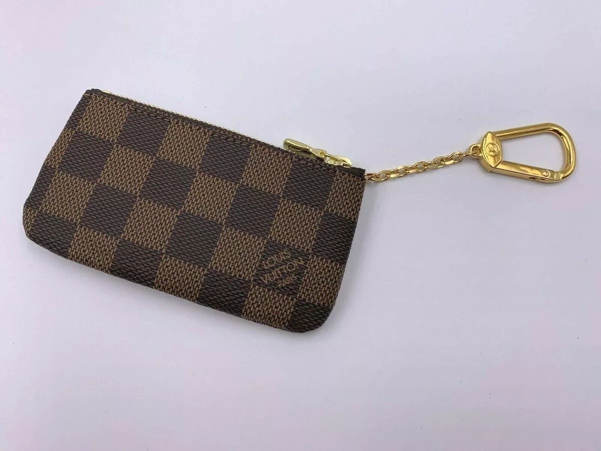 Authentic Louis Vuitton Damier Ebene Key Chain Pouch Pochette NIB Brand New