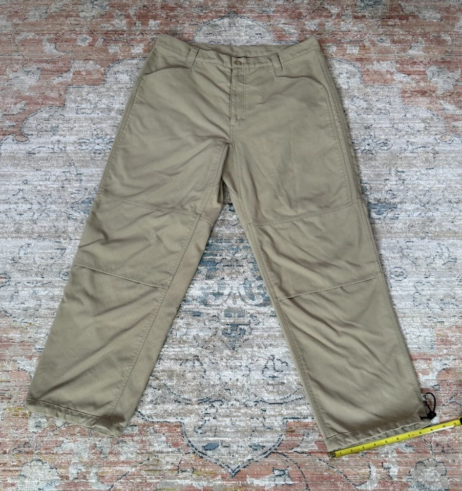 Eastern Mountain Sports Khaki Tan Pants Cinch Ankles Double Knee Sz 38x32 - Image 2 of 4