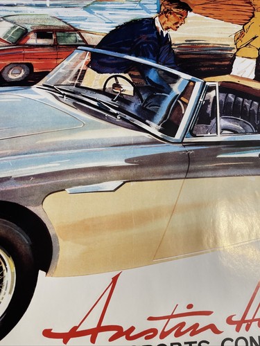 23x33” Vintage Poster AUSTIN HEALEY 3000 MK 111 Sports Convertible No 2235 REPRO - Picture 8 of 21