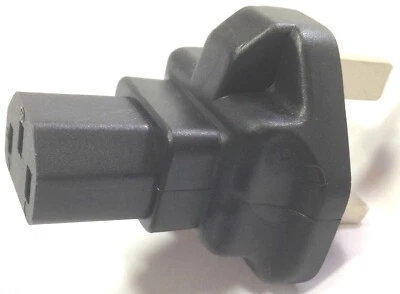 CALIBR8 LTD IEC Socket to 13A Plug Adapter. Tidier than Cables, Ideal For Laptop Travelling