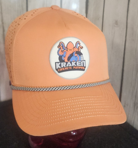 Kraken Concrete Pumping Snapback Hat Orange Rope Brim Cap Mythology Sea Monster