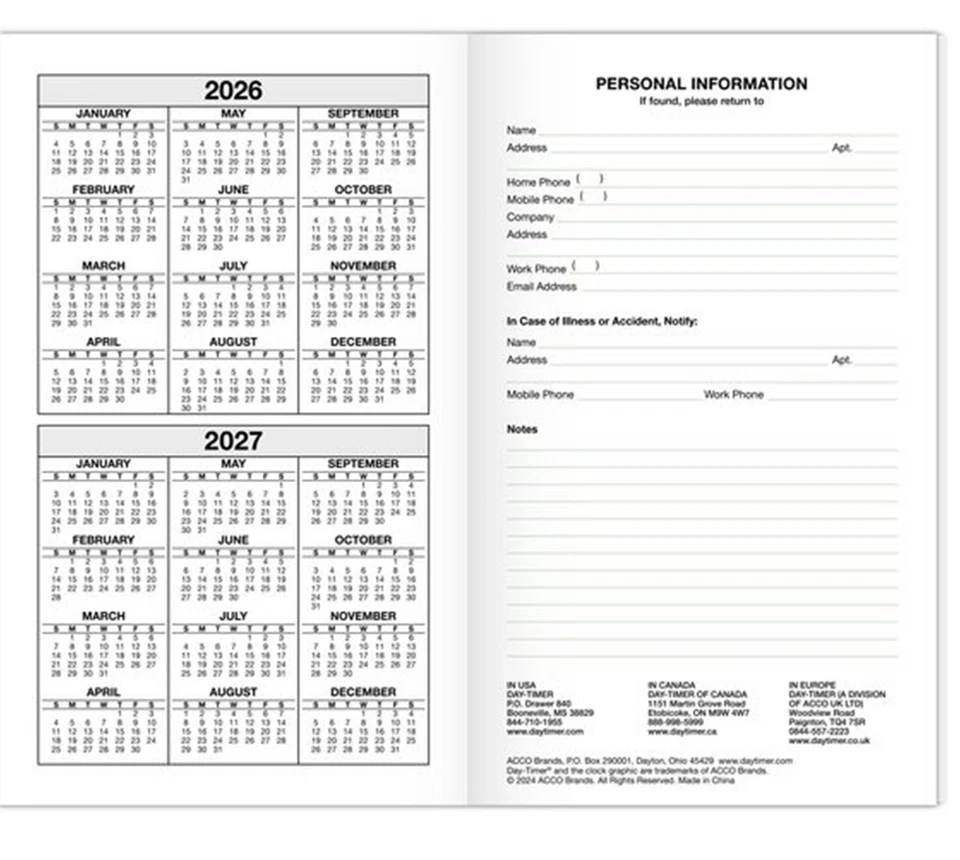 Temporizador de día 2026-2027, 20 meses de recarga planificador avanzado, compacto, 3" x 5" Foto 3 de 4