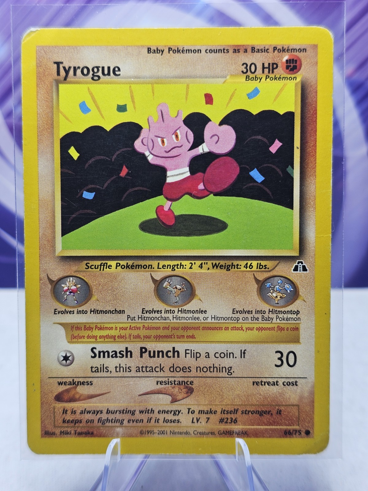 Tyrogue 66/75 Common Neo Discovery Pokemon Unlimited HP DMG 