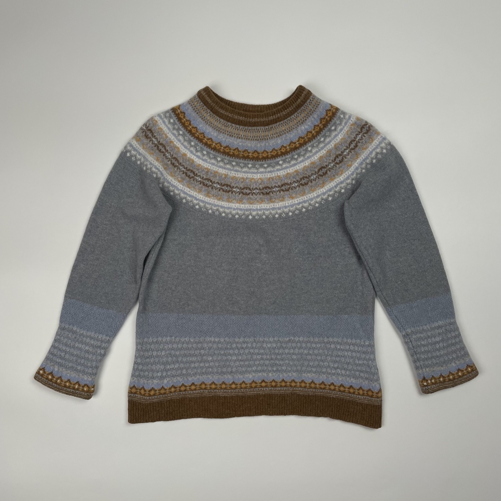 ERIBE Scotland Women's Fair Isle Wool Sweater, Size M, 96% Wool