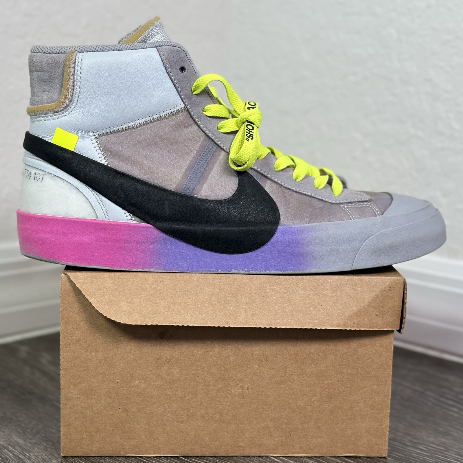 OFF WHITE X NIKE Taglia 10 5 Blazer Nike x Off White Mid Serena Williams AA3832 002