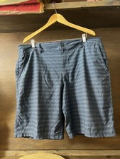 Hang Ten Mens Navy Blue Striped Shorts Size 40 Stretch Board Shorts INSEAM 11"