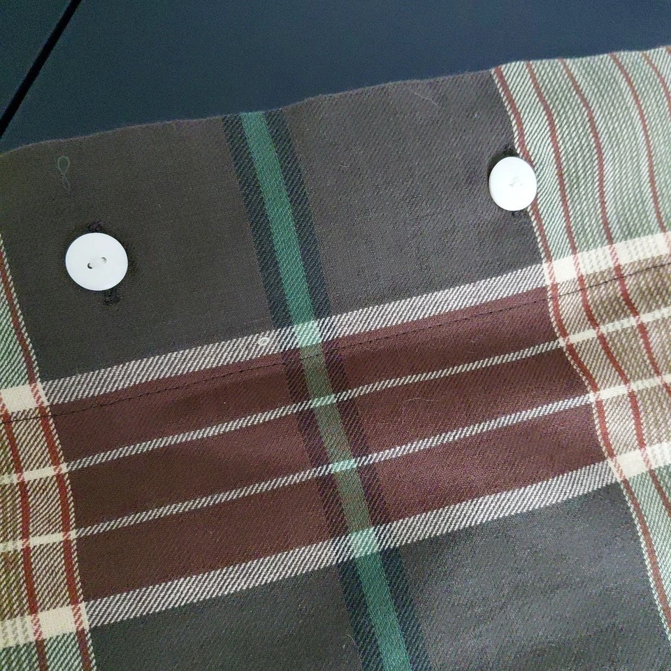 3 VTG Euro Shams Pillowcases 26 X 26 Brown Green Plaid Cottage Cozy Cabin Cotton - Image 3 of 4