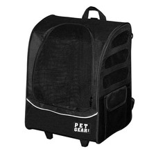 Pet Gear I-GO Plus Traveler Dog  Cat Backpack  Rolling Carrier, Black, New
