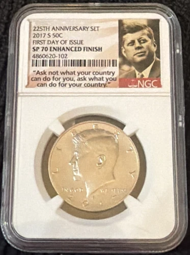 2017-S Kennedy Half Dollar Enhanced Finish NGC SP70 | 225th Anniversary | Estate