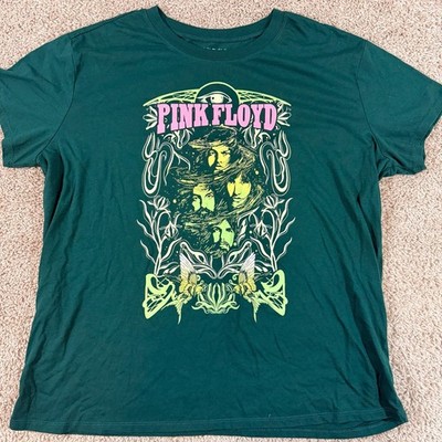 Pink Floyd Psychedelic Band Graphic Tee Green Rock Shirt Sz 1 EUC