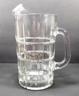 Anchor Hocking Pitcher Tartan Manchester Plaid 50oz Thick Heavy Glass Vintage