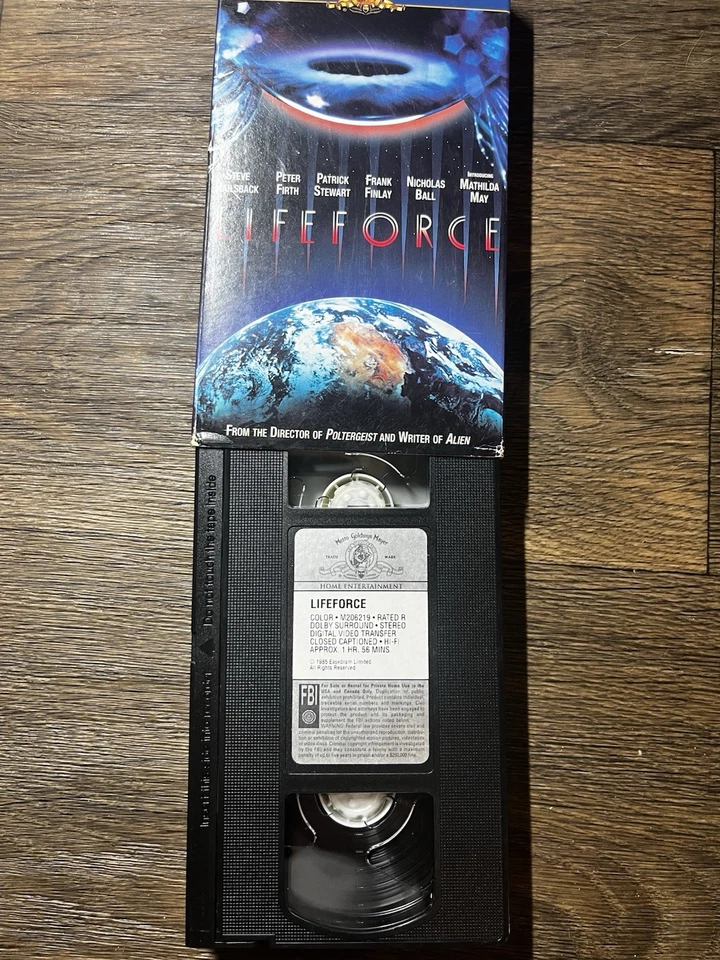 Vintage 1985 Lifeforce VHS Tape Sci-Fi Movie Patrick Stewart Mathilda MGM - Image 3 of 3