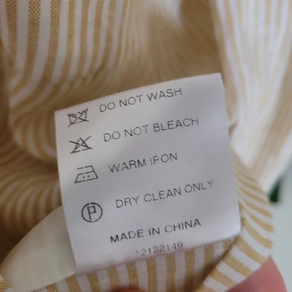 P Johnson Sport Shirt Pale Yellow Ochre Stripe Large Button Up Shirt - image 4 of 4