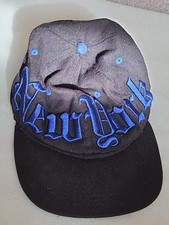 NEW YORK BallCap Black With Blue Embroidered "New York" Letters. Snapback Hat