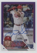2023 Topps Chrome Rookie Purple Refractor /250 Donny Sands #RA-DS Auto 1q4v
