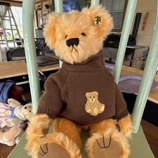 Knickerbocker Orange Plush Bear with Sweater Brown Eyes Animal Theme Single Unit