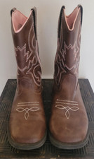 Wonder Nation Girl's Brown and Pink Western Cowgirl Boots - Size 13