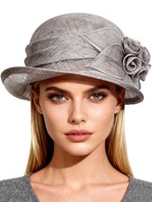 Sinamay Derby Hat For Women Kentucky Church Tea Party Bowler Hat With Flower