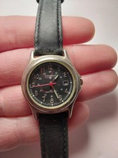Vintage Coleman Analog Water Resistant Mens Watch W Leather Band