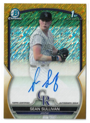 2023 1st Bowman Draft GOLD Shimmer RC AUTO Sean Sullivan! Rookie! Autograph /50