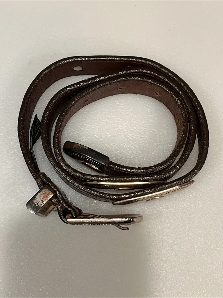 Cinturón de cuero marrón Brighton vintage para mujer mediano M medallón de metal 41809 Foto 4 de 4