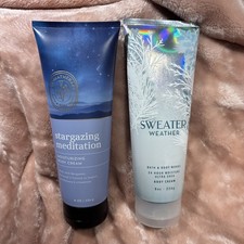 Lot of 2 Bath  Body Works Aromatherapy STARGAZING MEDITATION Body Cream 8oz