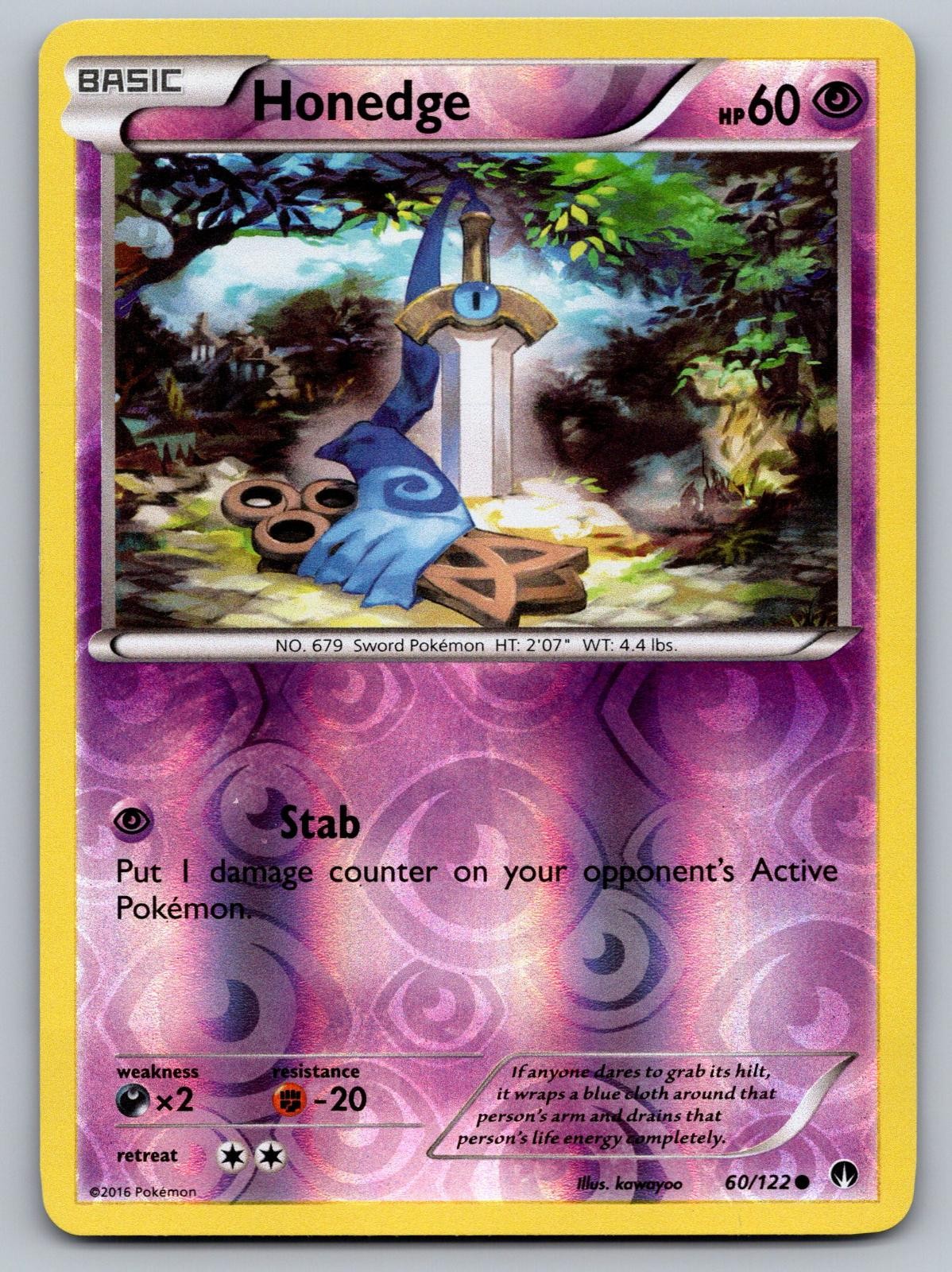 Honedge 60/122 BREAKpoint Pokemon Reverse Holo Lightly Played