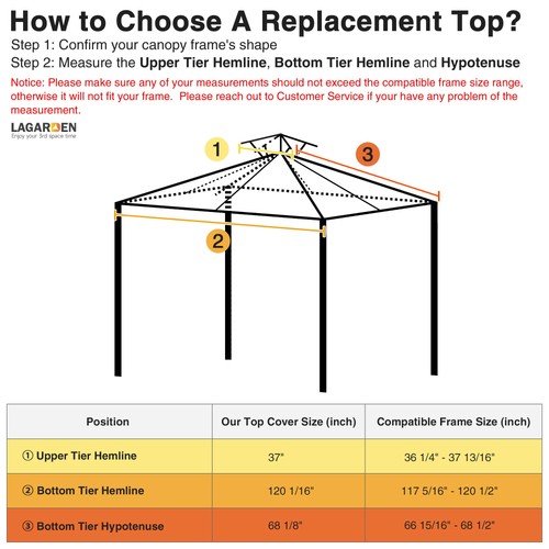 Aplus 10x10Ft 2 Livelli Gazebo Top Ricambio Copertura Tettoia Patio Esterno Grigio - Foto 7 di 9