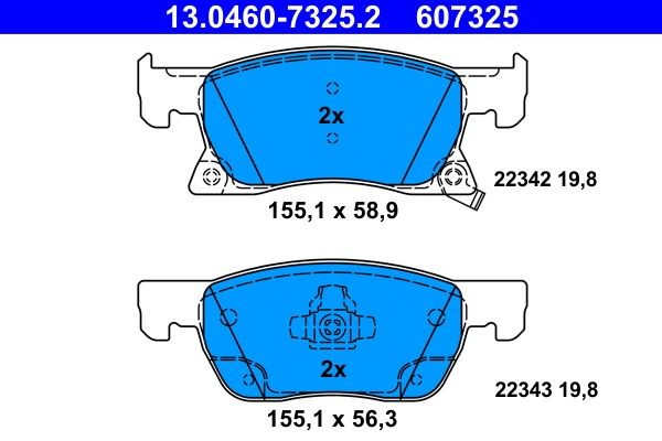ATE Bremsbelagsatz, Scheibenbremse 13.0460-7325.2 FüR Opel-image