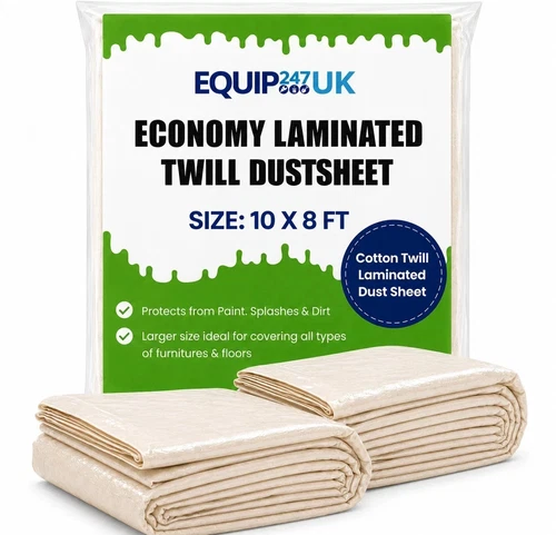 3 x Laminated Cotton Dust Sheets for Painting & Decorating 10ft'x8ft (3.1Mx2.4M)