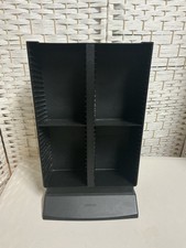 CD Storage Tower, Black Acrylic, Holds 52 Standard Jewel Cases, 4 Doubles