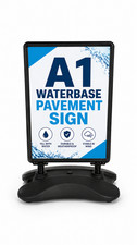 Black A1 Waterbase Pavement Sign – Heavy Duty Outdoor Poster Display Stand