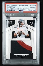 2024 National Treasures CJ Stroud Holo Silver /25 Framed Fabrics Patch POP 1