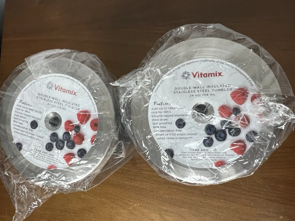 2 NEW Vitamix Double-Wall Insulated Stainless Steel Tumblers 24oz - Image 2 of 4