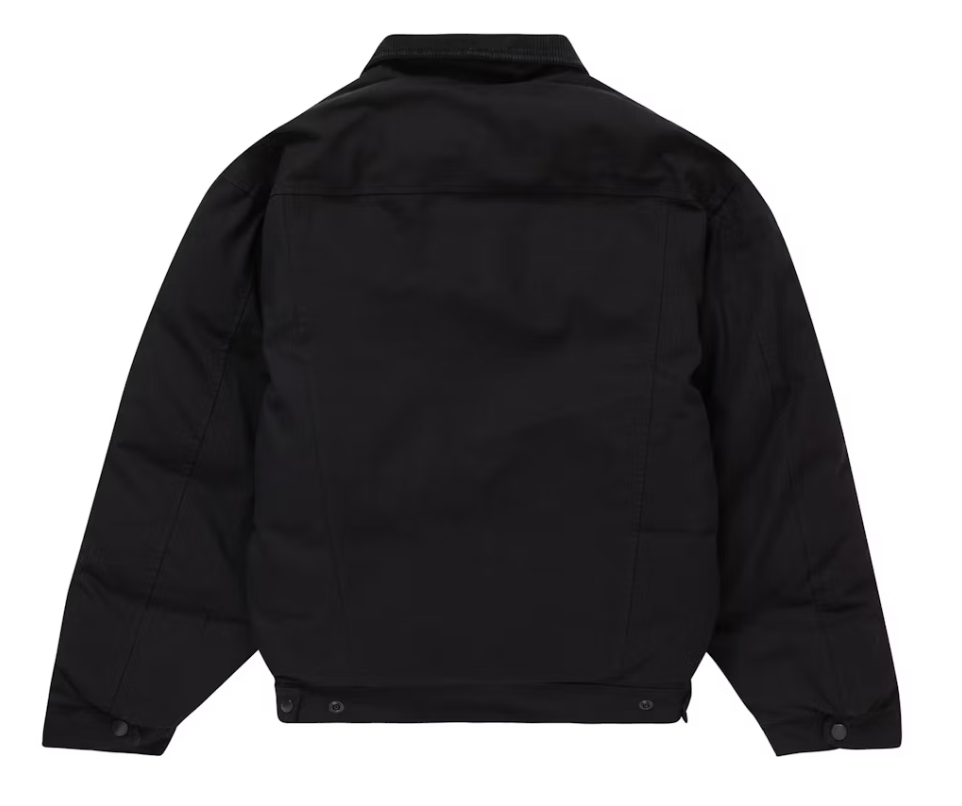 NEW Supreme Schott Canvas Down Trucker Jacket Size M Black | eBay
