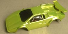 "NEW" OS TYCO CHROME YELLOW LAMBORGHINI HO SLOT CAR BODY NARROW CHASSIS 