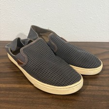OluKai Pehuea Slip On Gray Mesh Casual Sneakers Shoes Womens Size 8.5