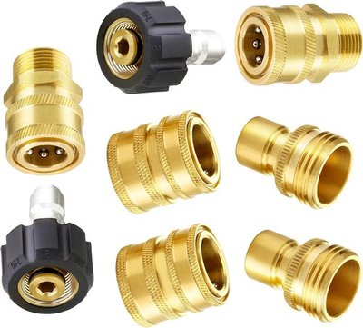 #ad 8PCS Pressure Washer Adapter Set Quick Disconnect Kit for Pressure Washers $52.29