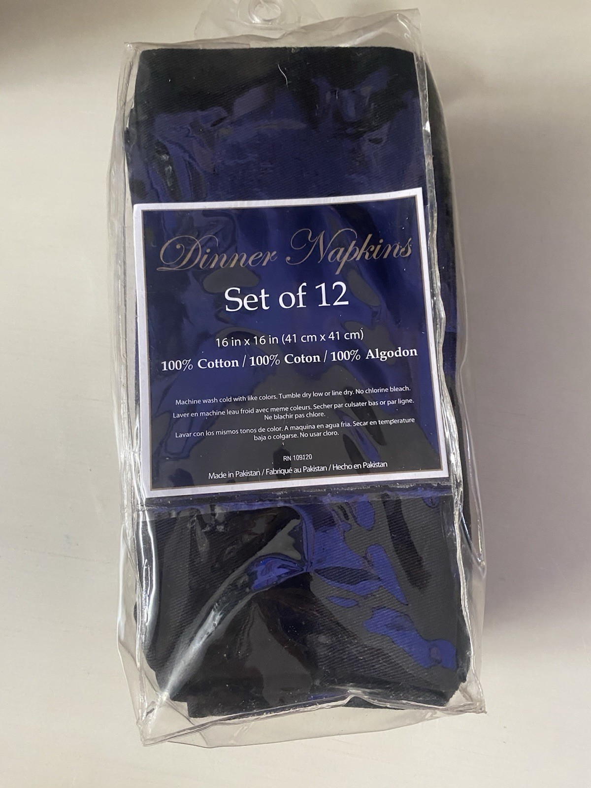 Bed Bath And Beyond Set Of 12 Napkins Black New In Open Pkg