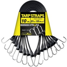 Rubber Bungee Cords Heavy Duty Outdoor with 1.8X Max Stretch & Over 176 lbs L...