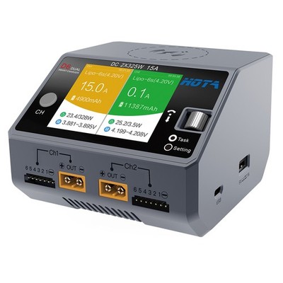 D6 Dual Channel Smart Charger 2*DC325W 15A For Lipo NiMH Battery Phone BAK