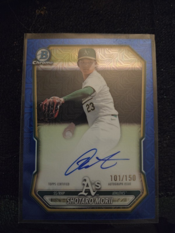2026 Bowman Chrome Shotaro Morii Blue Mojo Refractor Auto /150 #BMA-SM A's