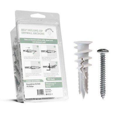 100 PCS Reinforced Nylon 66 Heavy Duty Wall Anchors Drywall Screws 90lb Mount