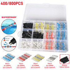 800/400PCS Waterproof Solder Seal Wire Connectors Heat Shrink Butt Terminals Kit